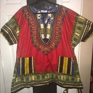 Red Dashiki Shirt